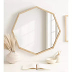 Miroir Mural Bois Naturel : Style Transitionnel Moderne
