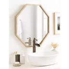 Miroir Mural Bois Naturel : Style Transitionnel Moderne