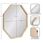 Miroir Mural Bois Naturel : Style Transitionnel Moderne