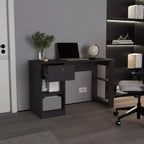 Bureau en bois avec tiroir et quatre étagères, grand espace pour les jambes