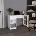 TUYOHW 47 Wooden Writing Desk Home Office Desk with One Drawer Four Shelves Ample Legroom Modern Computer Desk for Study Office Gaming Room