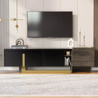 JVNOXK 66.7-inch Modern TV Stand with 1 Drawer and 2 Cabinets Adjustable Shelves Suitable for TVs 70 inches and under for Living Rooms Black