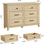 Commode à Tiroirs avec Rangement Armoire Autonome en Bois Meuble de Rangement