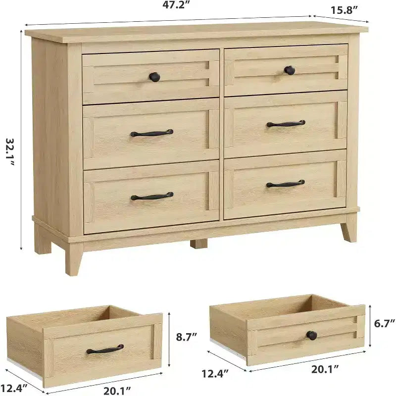 Commode à Tiroirs avec Rangement Armoire Autonome en Bois Meuble de Rangement
