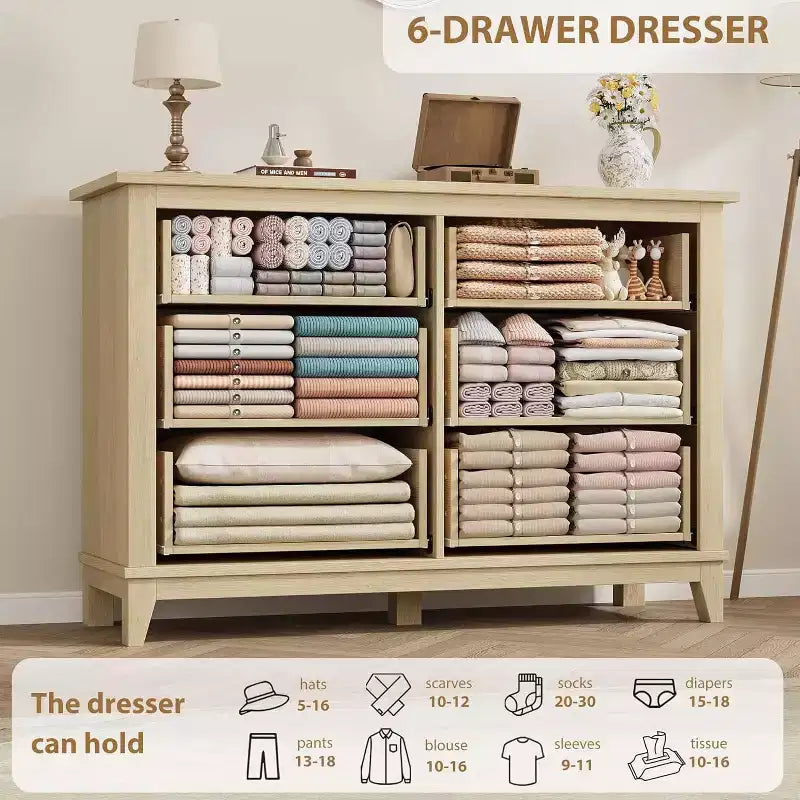 Commode à Tiroirs avec Rangement Armoire Autonome en Bois Meuble de Rangement