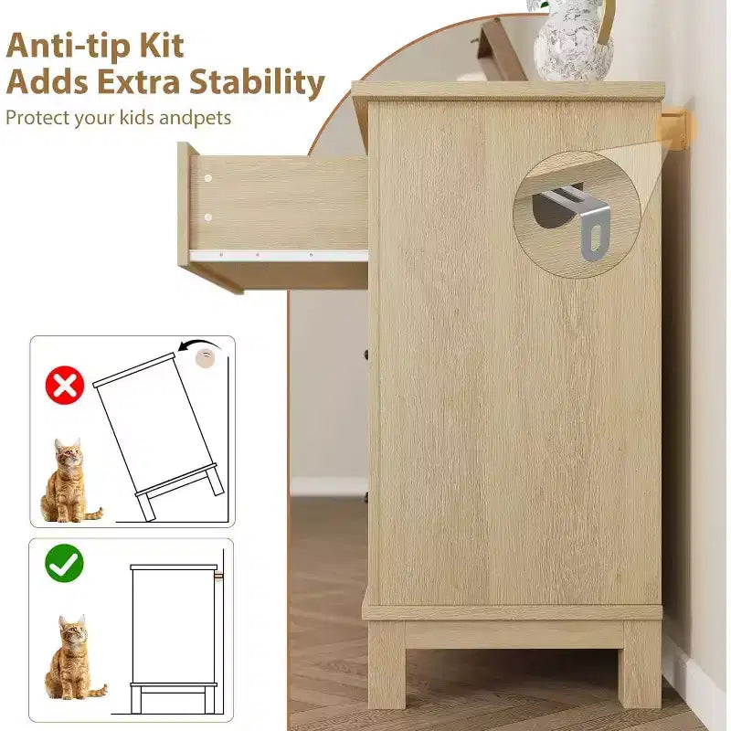 Commode à Tiroirs avec Rangement Armoire Autonome en Bois Meuble de Rangement