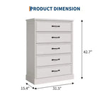 Commode de chambre à 5 tiroirs Meuble de rangement Armoire de rangement Organisateur de rangement