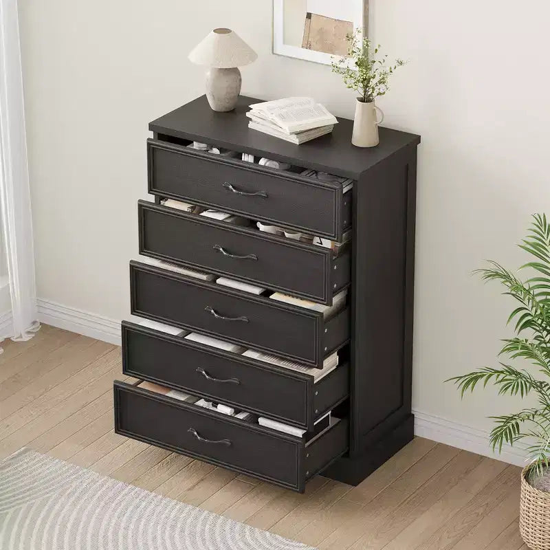 Commode de chambre à 5 tiroirs Meuble de rangement Armoire de rangement Organisateur de rangement