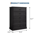 Commode de chambre à 5 tiroirs Meuble de rangement Armoire de rangement Organisateur de rangement