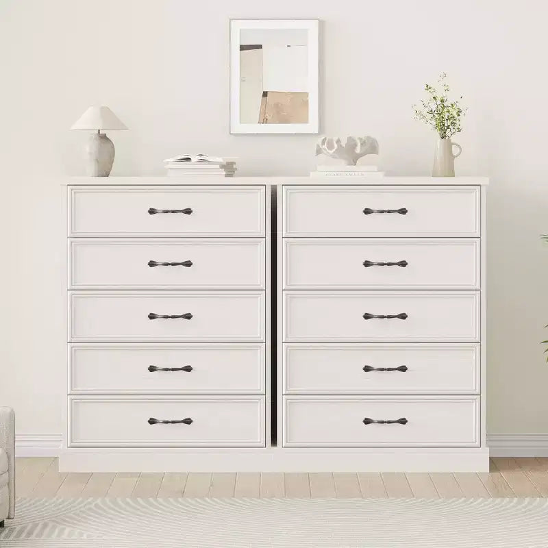 Commode de chambre à 5 tiroirs Meuble de rangement Armoire de rangement Organisateur de rangement