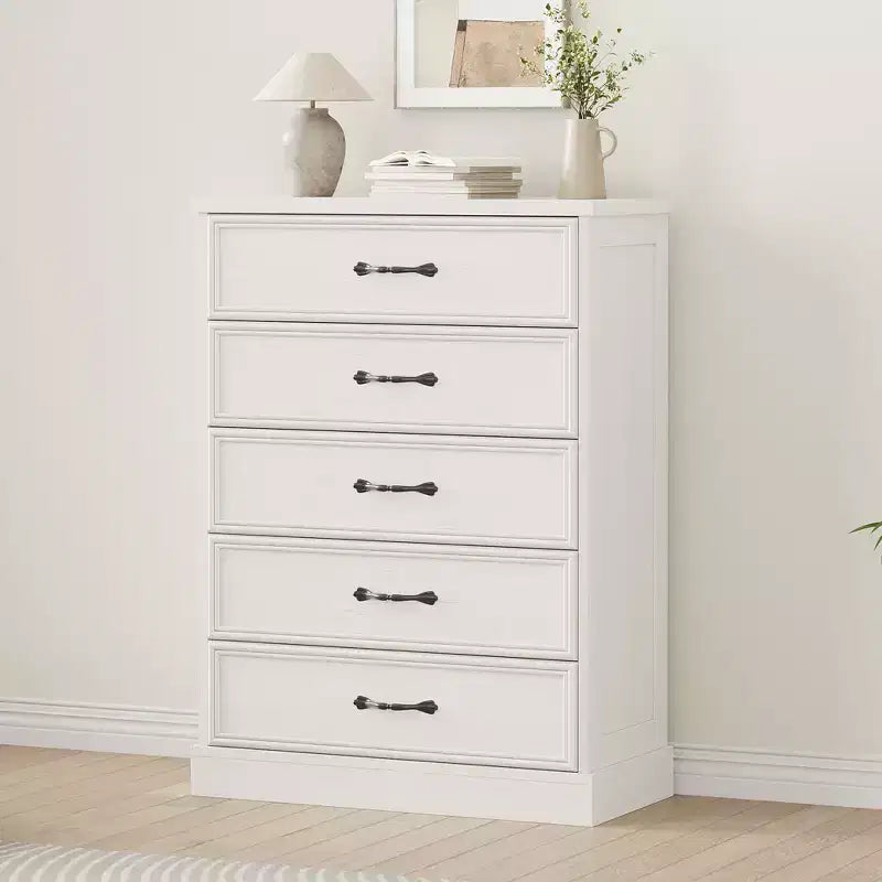 Commode de chambre à 5 tiroirs Meuble de rangement Armoire de rangement Organisateur de rangement