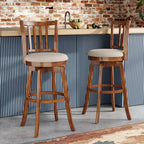 Tabourets de bar pivotants avec dossier et repose-pieds rembourrés pour pub
