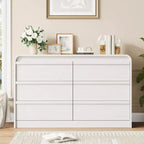 Commode en bois de style moderne du milieu du siècle avec 6 tiroirs et design incurvé