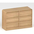 Commode en bois de style moderne du milieu du siècle avec 6 tiroirs et design incurvé