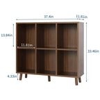 Étagère Cube à 6 Compartiments, Meuble de Rangement Bibliothèque Ouverte Autoportante