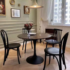 Table à Manger Ronde Table d'Appoint Table de Cuisine Moderne Plateau MDF Base en Acier
