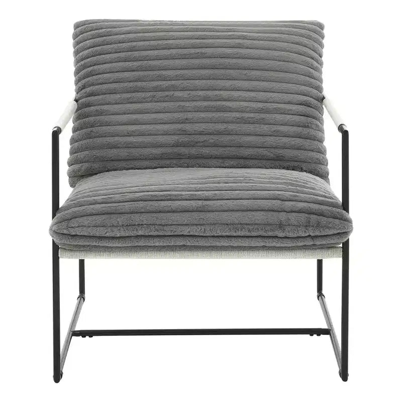 Fauteuil rembourré moderne avec cadre métallique