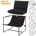 Fauteuil rembourré moderne avec cadre métallique