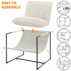 Fauteuil rembourré moderne avec cadre métallique