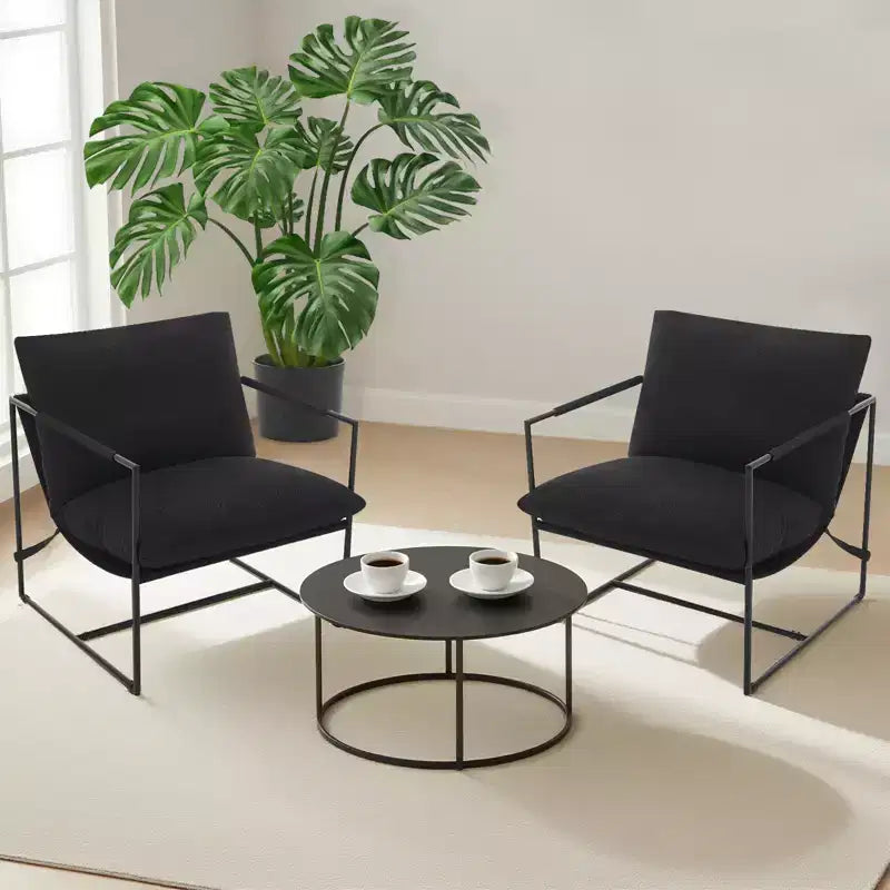 Fauteuil rembourré moderne avec cadre métallique