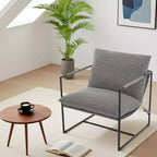 Fauteuil rembourré moderne avec cadre métallique