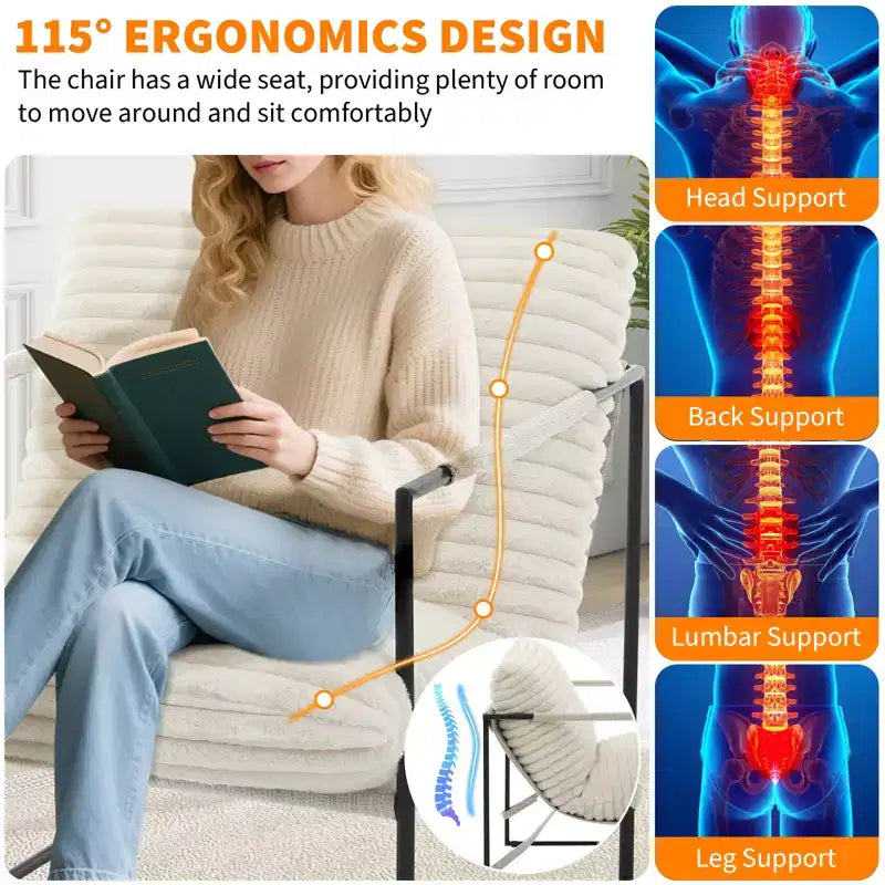 Fauteuil rembourré moderne avec cadre métallique