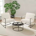 Fauteuil rembourré moderne avec cadre métallique