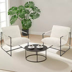 Fauteuil rembourré moderne avec cadre métallique