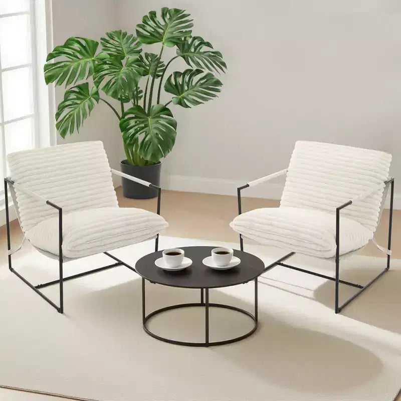 Fauteuil rembourré moderne avec cadre métallique
