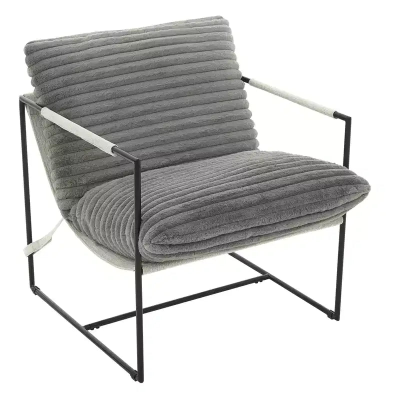 Fauteuil rembourré moderne avec cadre métallique