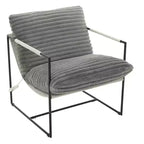 Fauteuil rembourré moderne avec cadre métallique