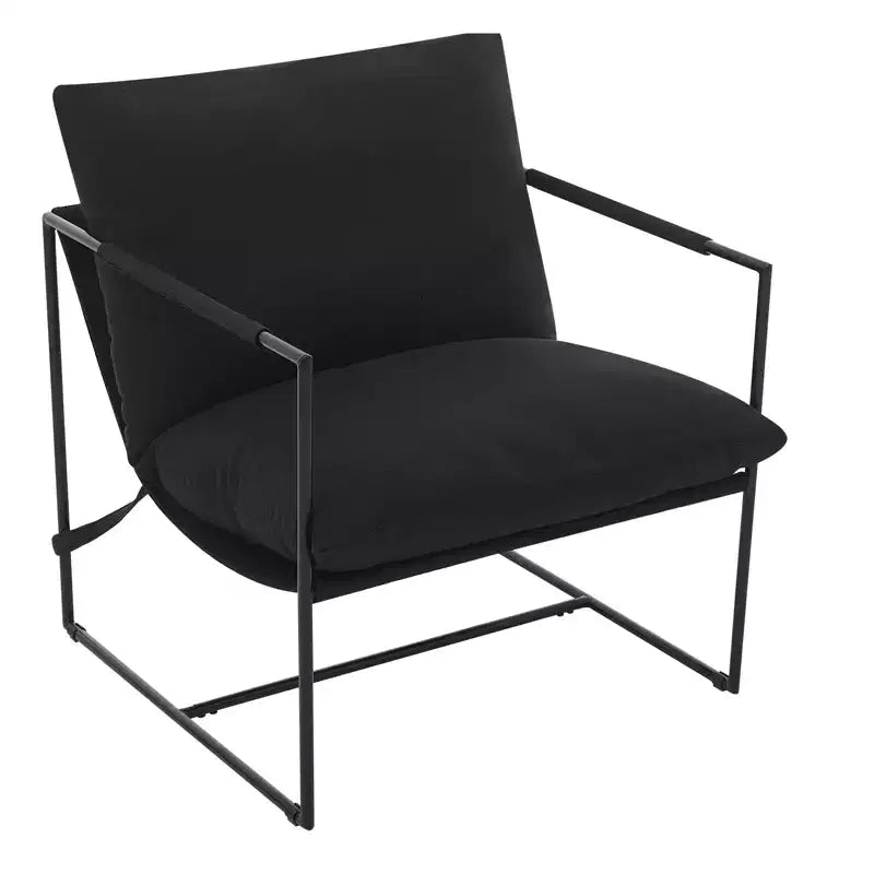 Fauteuil rembourré moderne avec cadre métallique