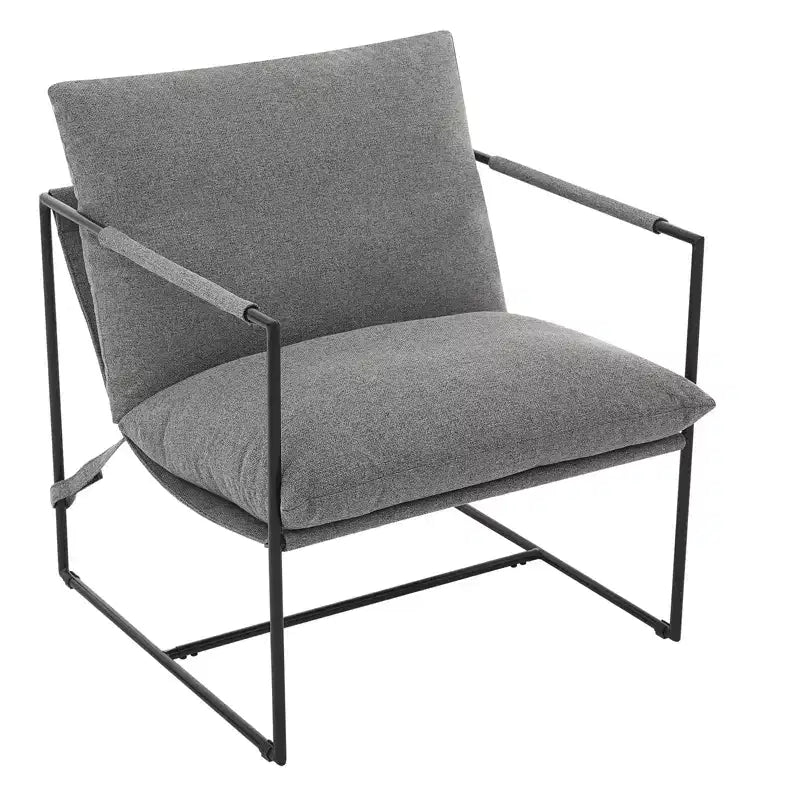 Fauteuil rembourré moderne avec cadre métallique