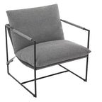 Fauteuil rembourré moderne avec cadre métallique