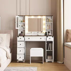 Coiffeuse avec tabouret rembourré, style ferme
