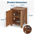 Table de chevet simple en bois avec porte coulissante de style grange