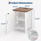 Table de chevet simple en bois avec porte coulissante de style grange