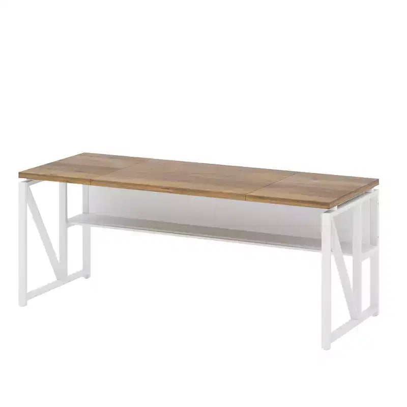 Bureau informatique avec étagère de rangement inférieure