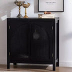 Buffet d'appoint avec portes, buffet en rotin