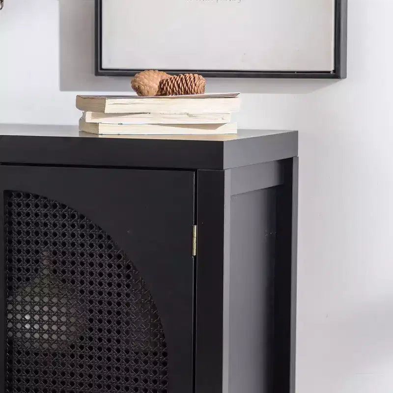 Buffet d'appoint avec portes, buffet en rotin