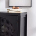 Buffet d'appoint avec portes, buffet en rotin