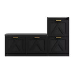 Meuble à Chaussures sur Pied Banc Porte-Chaussures avec 4 Tiroirs à Abattant