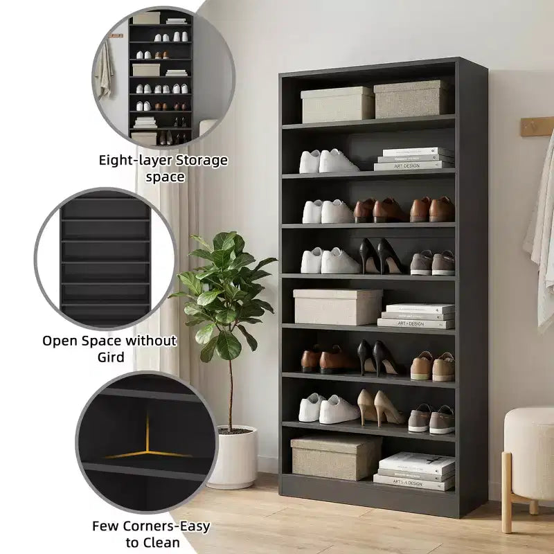 Meuble à chaussures sur pied à grande capacité de rangement