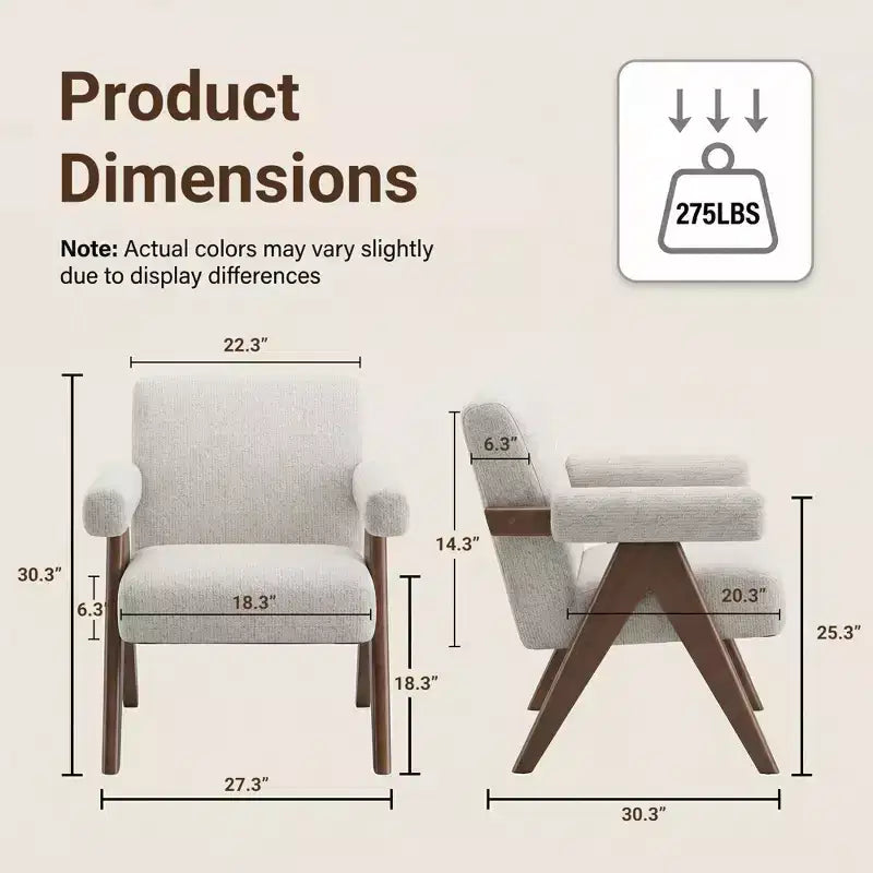 Fauteuil moderne rembourré avec cadre en bois massif