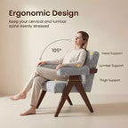 Fauteuil moderne rembourré avec cadre en bois massif
