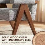 Fauteuil moderne rembourré avec cadre en bois massif