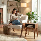 Fauteuil moderne rembourré avec cadre en bois massif