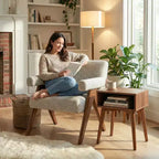 Fauteuil moderne rembourré avec cadre en bois massif