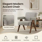 Fauteuil moderne rembourré avec cadre en bois massif