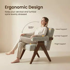 Fauteuil moderne rembourré avec cadre en bois massif